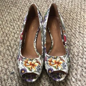 Clarks Floral Wedge Shoes